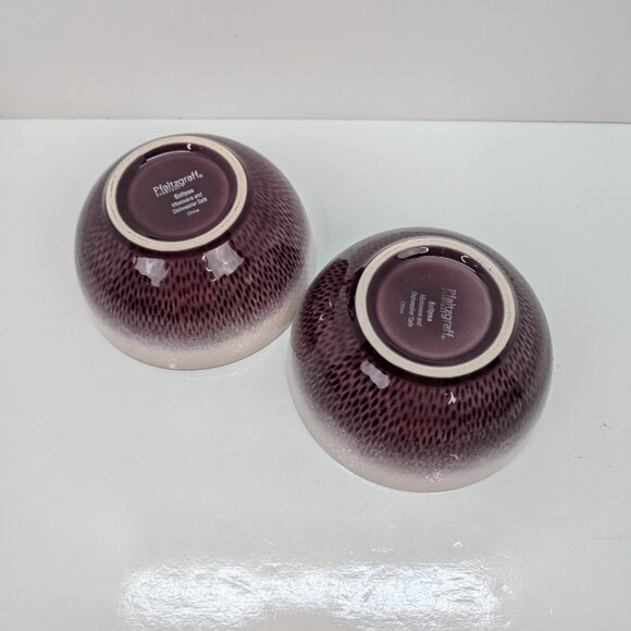 Pfaltzgraff Everyday Eclipse Plum Fruit Purple Textured Dessert Bowl Lot of 2 - Picture 6 of 7